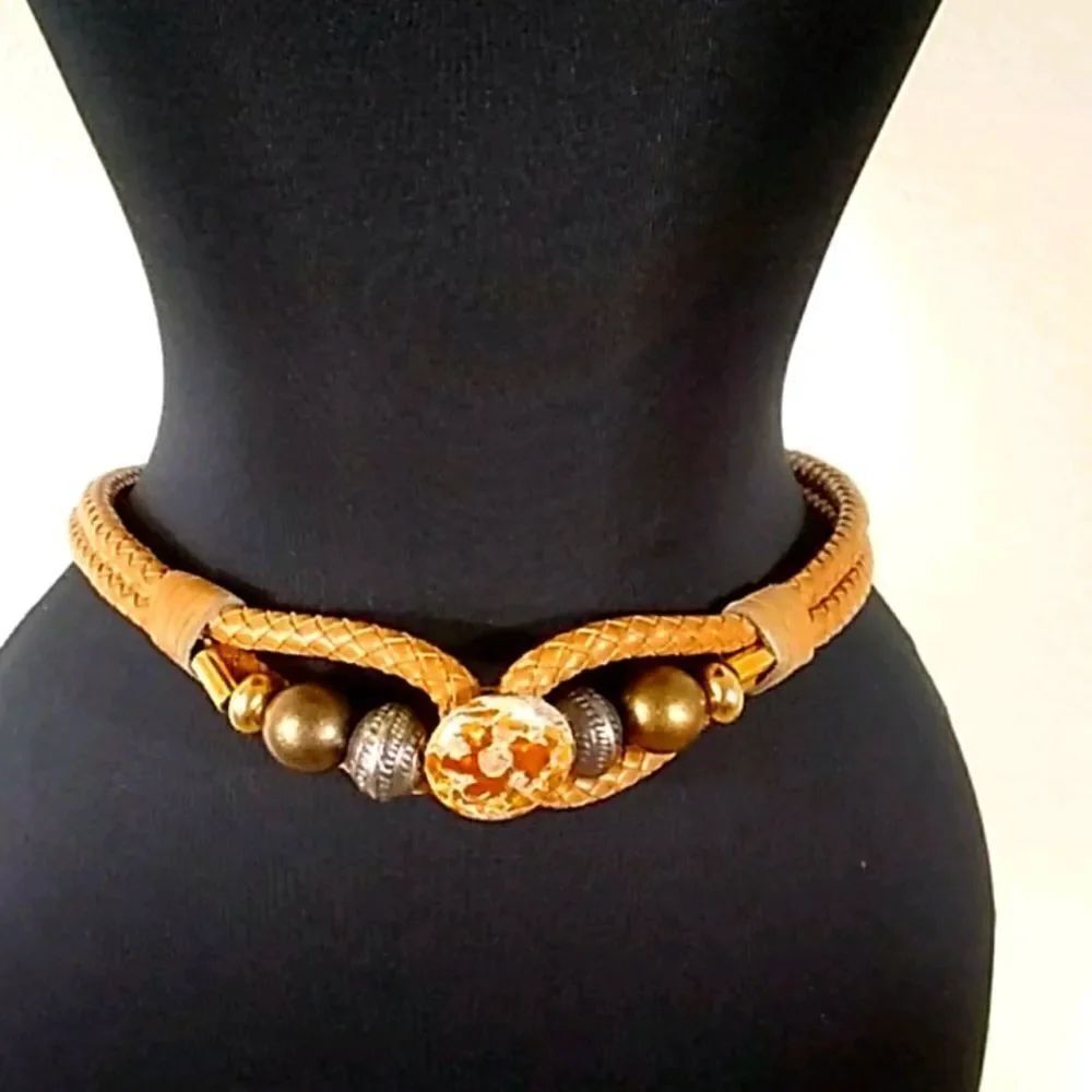 VTG HANDMADE BRAIDED LEATHER BELT - Picture 2 of 16